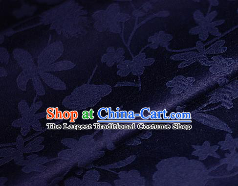 Asian Chinese Classical Pattern Royalblue Brocade Cheongsam Silk Fabric Chinese Traditional Satin Fabric Material