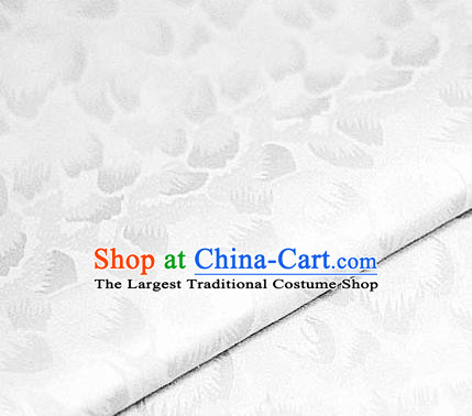 Chinese Classical Pattern Design White Brocade Satin Cheongsam Silk Fabric Chinese Traditional Satin Fabric Material