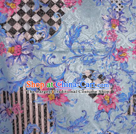 Chinese Classical Pink Flowers Pattern Design Brocade Satin Cheongsam Silk Fabric Chinese Traditional Satin Fabric Material