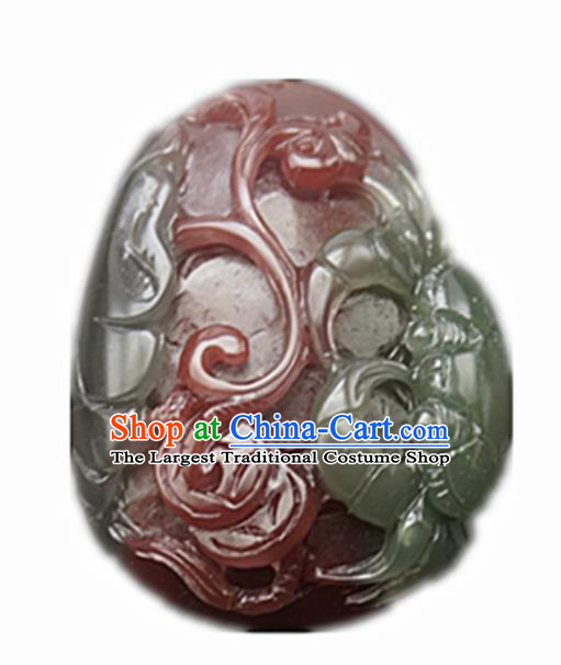 Chinese Handmade Carving Crab Jade Pendant Traditional Jade Craft Jewelry Accessories