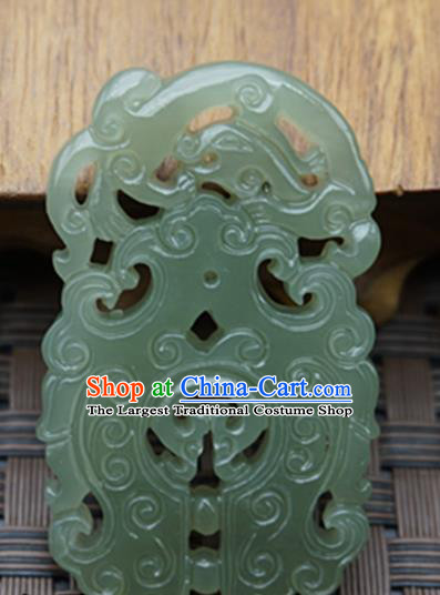 Handmade Chinese Ancient Jade Carving Dragon Pendant Traditional Jade Craft Jewelry Decoration Accessories