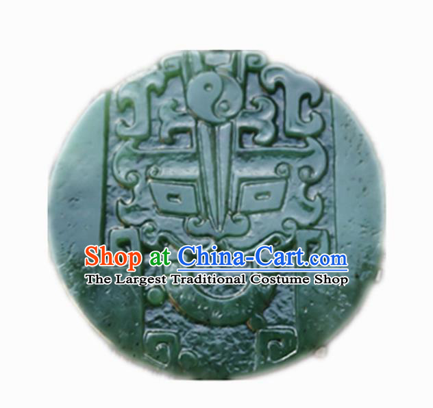 Handmade Chinese Ancient Jade Carving Beast Head Pendant Traditional Jade Craft Jewelry Decoration Accessories