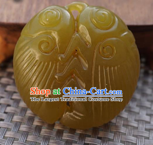 Chinese Handmade Jewelry Accessories Carving Cicada Jade Pendant Ancient Traditional Jade Craft Decoration