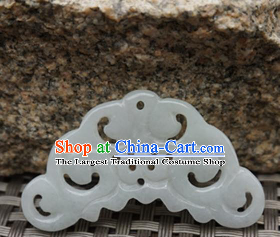 Chinese Handmade Jewelry Accessories Carving Cloud Jade Pendant Ancient Traditional Jade Craft Decoration