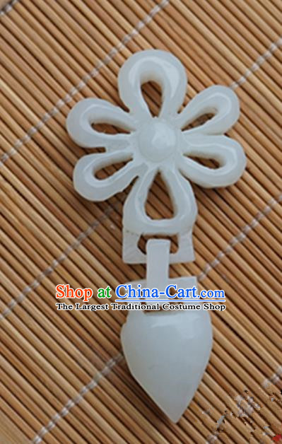 Chinese Handmade Jade Carving Lock Pendant Jewelry Accessories Ancient Traditional Jade Craft Decoration