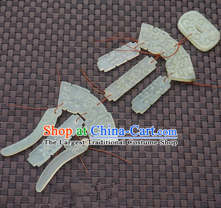 Chinese Handmade Jade Craft Carving Waist Accessories Belt Tassel Jade Pendant Jewelry Decoration