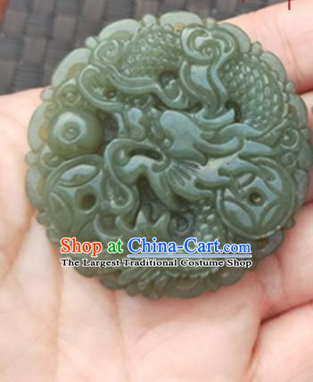 Handmade Chinese Ancient Carving Dragon Jade Pendant Traditional Jade Craft Jewelry Decoration Accessories