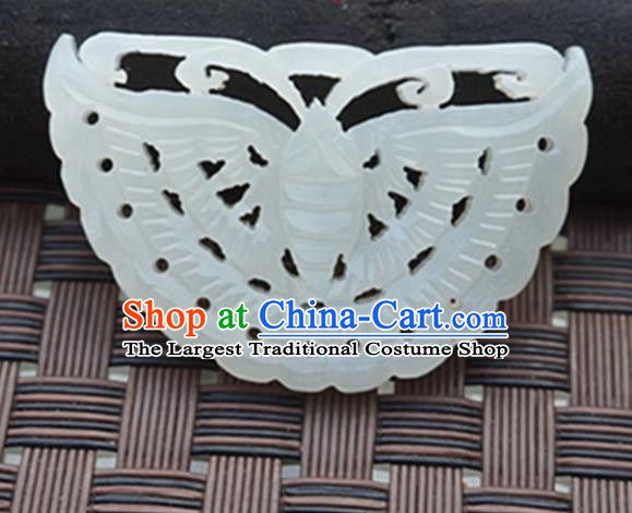 Handmade Chinese Ancient Carving Butterfly Jade Pendant Traditional Jade Craft Jewelry Decoration Accessories