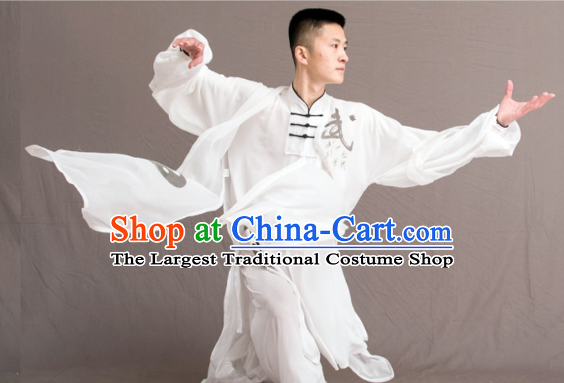 Yin Yang Top Chinese Classical Competition Championship Professional Tai Chi Uniforms Taiji Kung Fu Wing Chun Kungfu Tai Ji Sword Master Dress Clothing Suits Clothing Clothes Complete Set