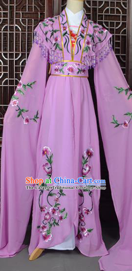 Handmade Chinese Beijing Opera Princess Costume Peking Opera Actress Embroidered Purple Dress for Women