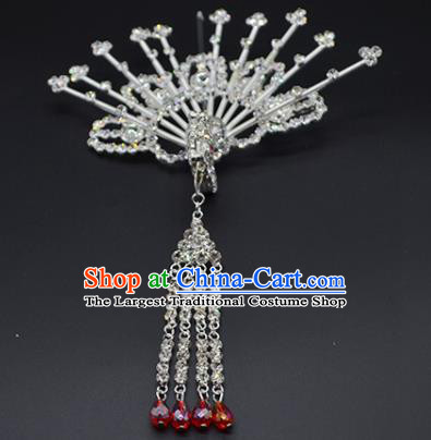 Chinese Handmade Beijing Opera Crystal Phoenix Hairpins Traditional Ancient Princess Hair Accessories for Women