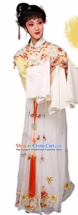 Handmade Chinese Beijing Opera Diva Embroidered Yellow Dress Traditional Peking Opera Princess Costume for Women