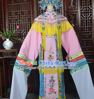 Handmade Chinese Beijing Opera Imperial Consort Pink Embroidered Dress Traditional Peking Opera Diva Costume for Women