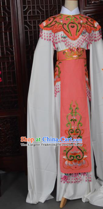 Handmade Chinese Beijing Opera Princess Orange Embroidered Dress Traditional Peking Opera Diva Costume for Women