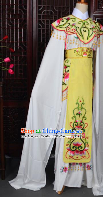 Handmade Chinese Beijing Opera Princess Yellow Embroidered Dress Traditional Peking Opera Diva Costume for Women