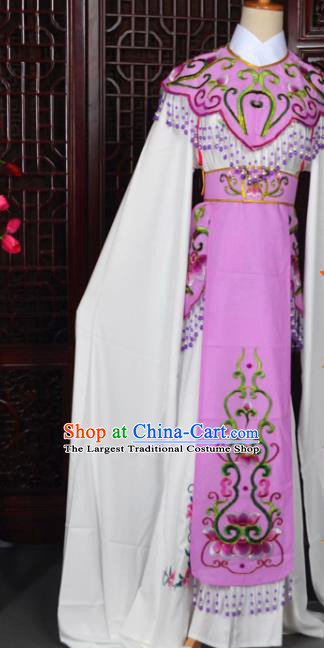 Handmade Chinese Beijing Opera Princess Purple Embroidered Dress Traditional Peking Opera Diva Costume for Women