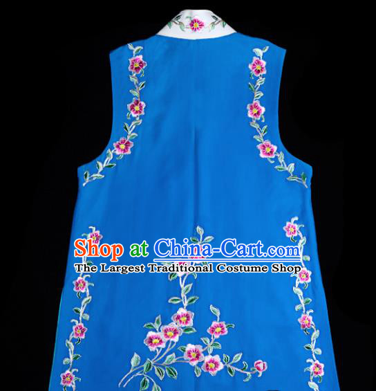 Handmade Chinese Beijing Opera Blue Vest Traditional Peking Opera Diva Costume for Women