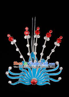 Chinese Handmade Beijing Opera Hair Accessories Traditional Ancient Princess Red Crystal Phoenix Hairpins for Women