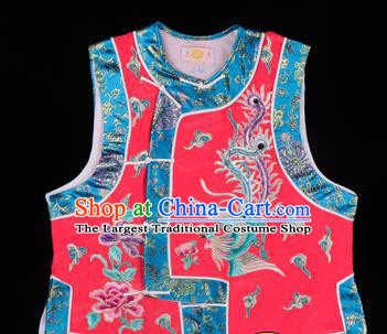 Handmade Chinese Beijing Opera Embroidered Rosy Vest Traditional Peking Opera Diva Costume for Women