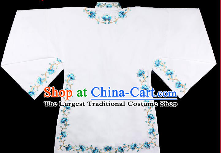 Handmade Chinese Beijing Opera Embroidered White Blouse Traditional Peking Opera Diva Costume for Women