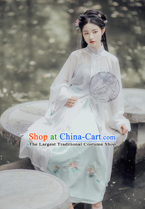 Ancient Chinese Ming Dynasty Nobility Lady Hanfu Dress Traditional Palace Embroidered Historical Costume for Women