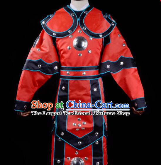 Handmade Chinese Beijing Opera Costume Traditional Peking Opera Takefu Embroidered Red Robe for Men