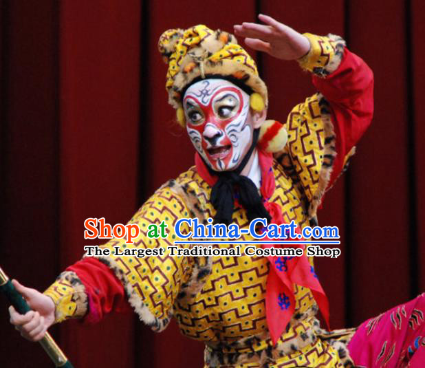 Handmade Chinese Beijing Opera Sun Wukong Costume Traditional Peking Opera Takefu Clothing for Men