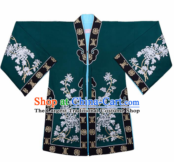 Handmade Chinese Beijing Opera Embroidered Atrovirens Blouse Traditional Peking Opera Diva Costume for Women