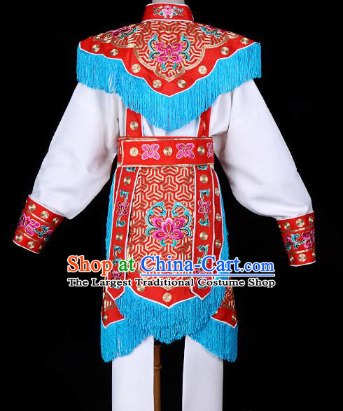 Handmade Chinese Beijing Opera Blues Embroidered Red Clothing Traditional Peking Opera Diva Costume for Women