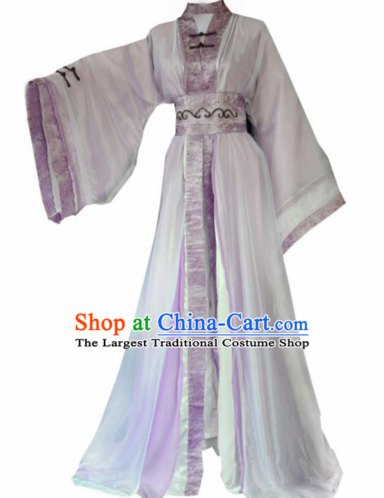 Traditional Chinese Cosplay Swordswoman Purple Hanfu Dress Ancient Peri Princess Costume for Women
