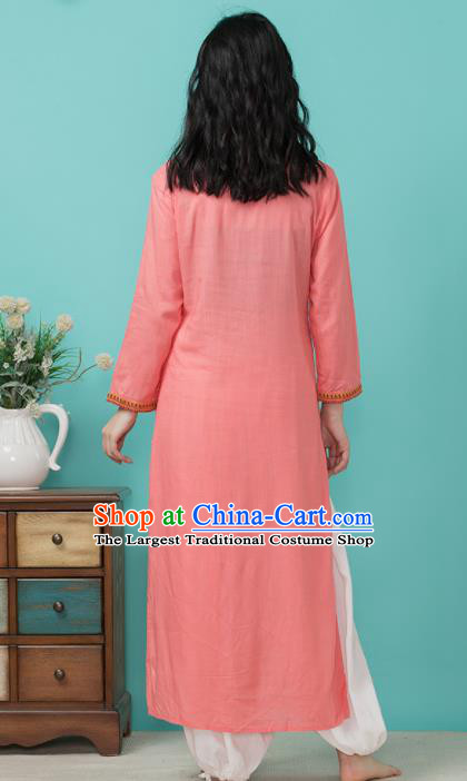 Asian India Traditional Informal Punjabi Costumes South Asia Indian National Pink Blouse and Pants for Women