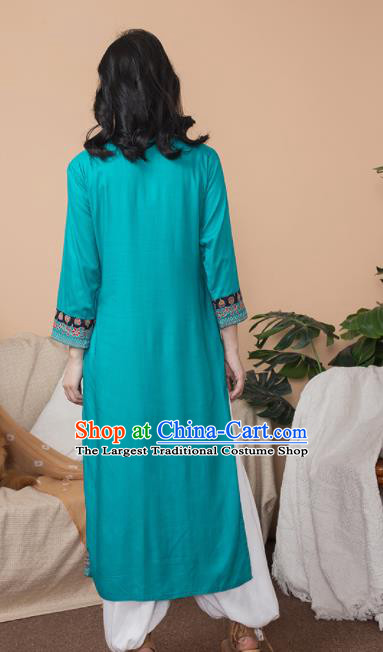 Asian India Traditional Punjabi Costumes South Asia Indian National Informal Blue Blouse and Pants for Women