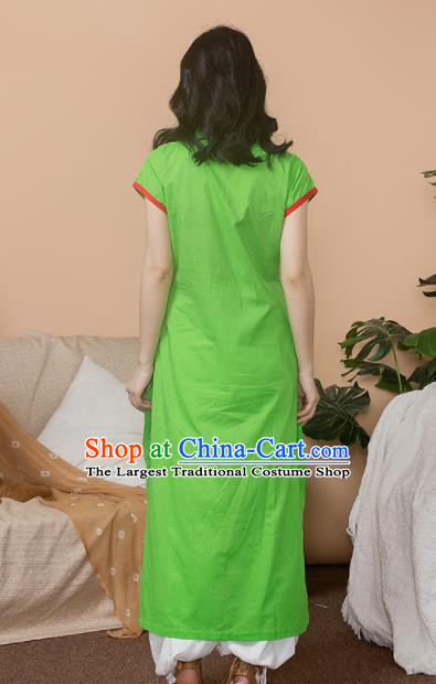 Asian India Traditional Punjabi Costumes South Asia Indian National Informal Green Blouse and Pants for Women
