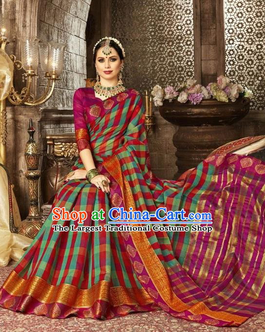 Asian India Traditional Sari Dress Indian Court Green Costume Bollywood Queen Clothing for Women