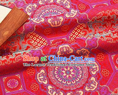 Chinese Traditional Pattern Design Silk Fabric Red Brocade Tang Suit Fabric Material