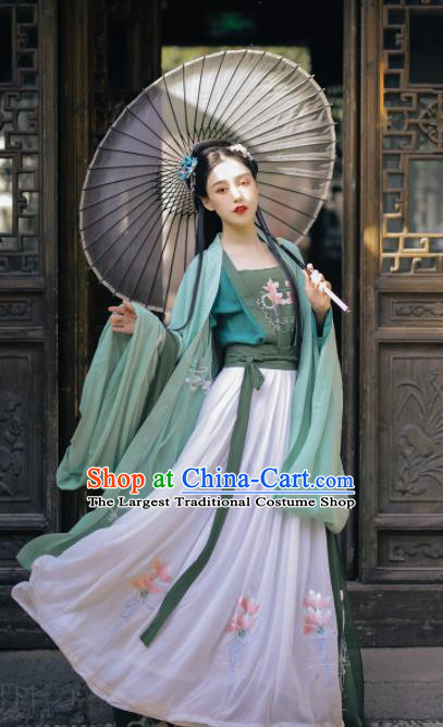 Chinese Ancient Geisha Historical Costume Traditional Ming Dynasty Court Princess Hanfu Dress for Women