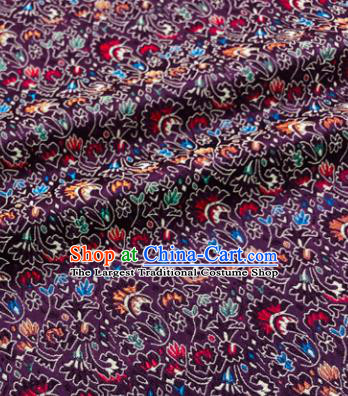 Chinese Traditional Cockscomb Pattern Design Purple Brocade Silk Fabric Tang Suit Fabric Material