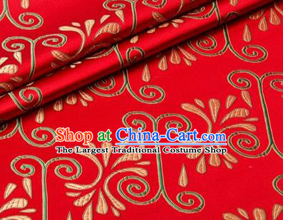 Chinese Traditional Pattern Design Red Brocade Wedding Hanfu Silk Fabric Tang Suit Fabric Material