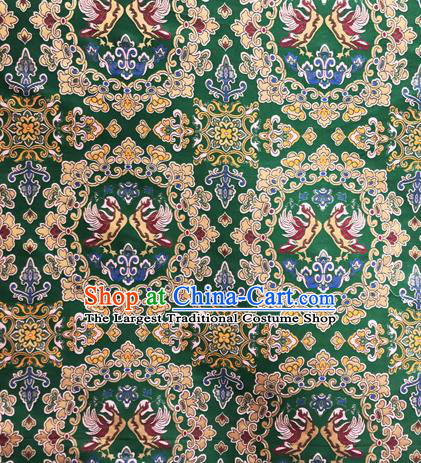 Chinese Traditional Pattern Design Silk Fabric Green Brocade Tang Suit Drapery Material