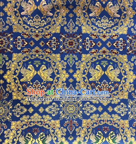 Chinese Traditional Pattern Design Silk Fabric Royalblue Brocade Tang Suit Drapery Material
