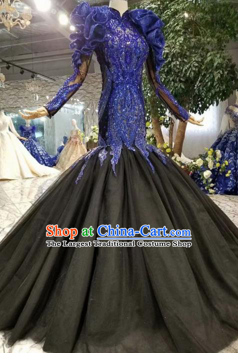 Top Grade Customize Catwalks Fishtail Full Dress Court Princess Waltz Dance Costume for Women