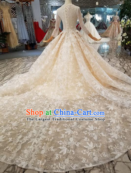 Customize Handmade Princess Trailing Dress Wedding Court Bride Costume for Women