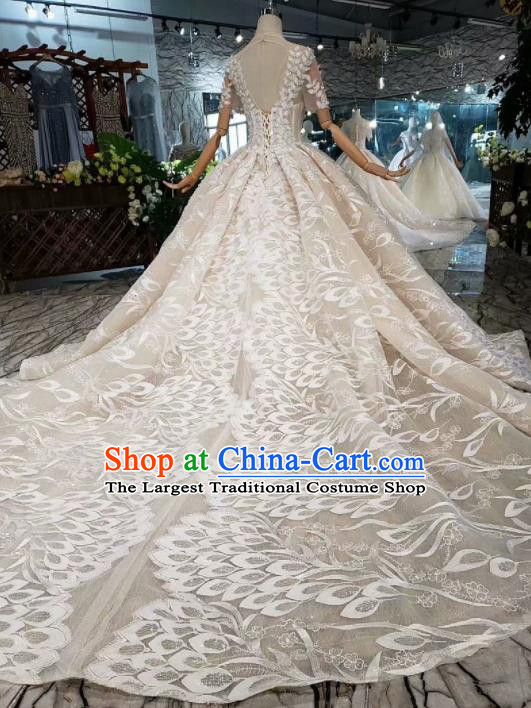 Handmade Customize Princess Embroidered Wedding Mullet Dress Court Bride Costume for Women
