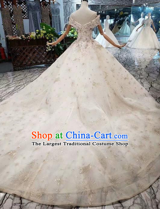 Handmade Customize Wedding Princess Embroidered Mullet Dress Court Bride Costume for Women