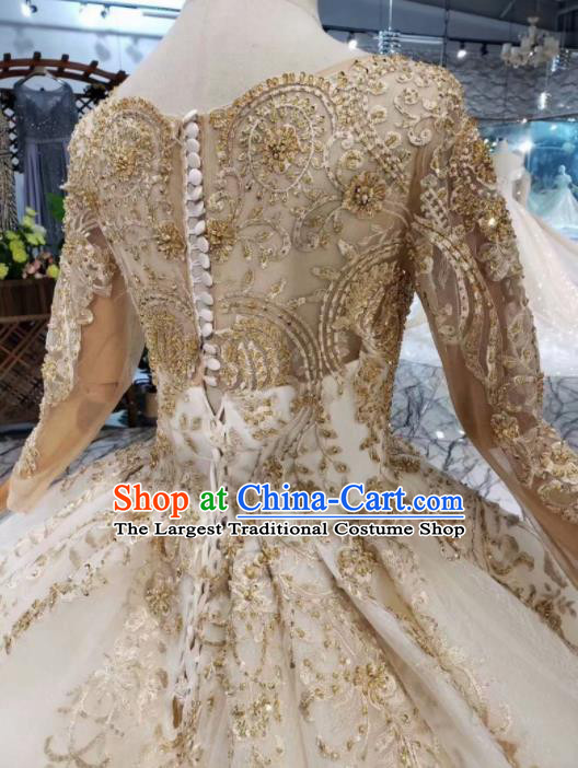 Handmade Customize Wedding Princess Embroidered Mullet Dress Court Bride Costume for Women