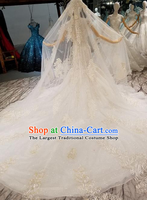 Customize Handmade Princess Embroidered Beads Mermaid Dress Wedding Court Bride Costume for Women