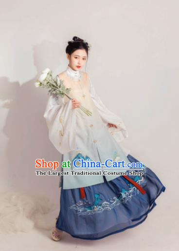Asian Chinese Ming Dynasty Historical Costume Ancient Rich Lady Traditional Hanfu Dress for Women