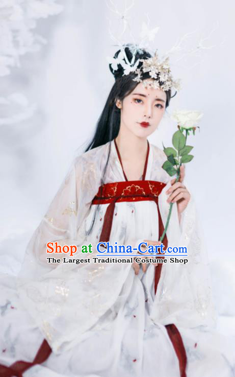 Chinese Tang Dynasty Historical Costume Ancient Imperial Consort Traditional Hanfu Dress for Women