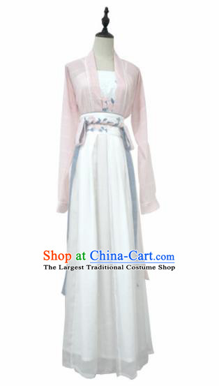 Chinese Traditional Song Dynasty Young Lady Historical Costume Ancient Swordswoman Hanfu Dress for Women