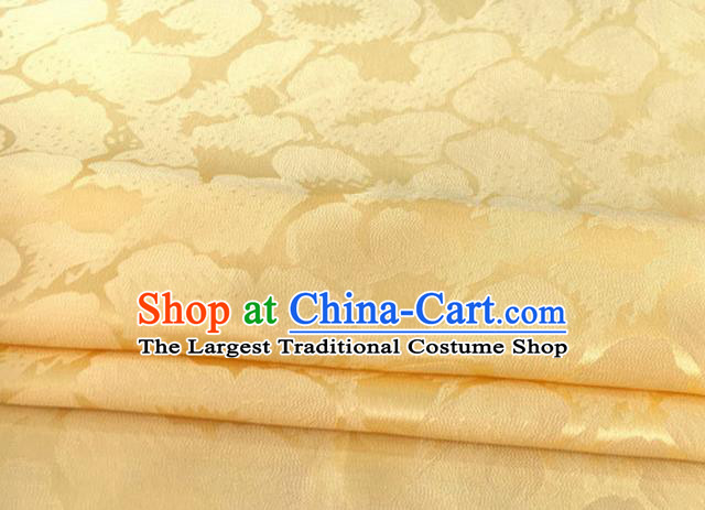 Asian Chinese Traditional Pattern Design Yellow Brocade Fabric Silk Fabric Chinese Fabric Asian Material